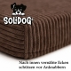 SOLIDOG Hundematratze in warmem Espresso mit abnehmbarem Cordbezug. Der Bezug lässt sich bei 30 °C in der Waschmaschine reinigen und sorgt so für einen pflegeleichten Hundeschlafplatz.